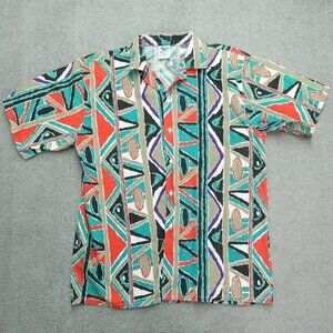 IN America Button-Up‎ Men's Size M Multicolor Button Collared Short Sleeve
